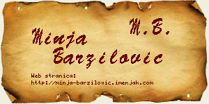 Minja Barzilović vizit kartica